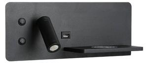 Aplică LED cu raft, USB și funcție de încărcare fără fir Immax 08287L LED/3W/230V + LED/3W