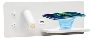 Immax 08285L-LED Aplica LED 3W cu senzor, USB și încărcare wireless, 230V