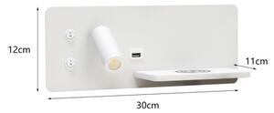 Immax 08285L-LED Aplica LED 3W cu senzor, USB și încărcare wireless, 230V