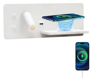 Immax 08285L-LED Aplica LED 3W cu senzor, USB și încărcare wireless, 230V