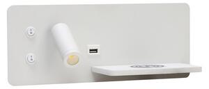 Immax 08285L-LED Aplica LED 3W cu senzor, USB și încărcare wireless, 230V