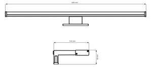 Aplică LED pentru oglindă de baie ELBA LED/12W/230V 4000K 60 cm IP44 negru