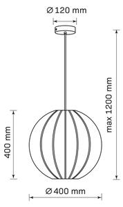 Lustră pe cablu SENSAI 1xE27/20W/230V d. 40 cm negru