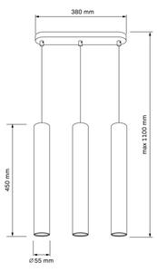 Lustră suspendată pe cablu LUNGOMARE, 3x GU10/10W/230V, crom