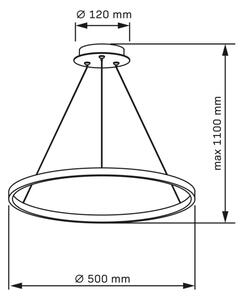 Lustră LED pe cablu LEA LED/20W/230V 4000K d. 50 cm auriu