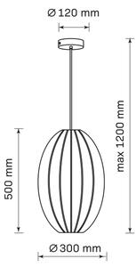 Lustră pe cablu KAREI 1xE27/20W/230V d. 30 cm negru