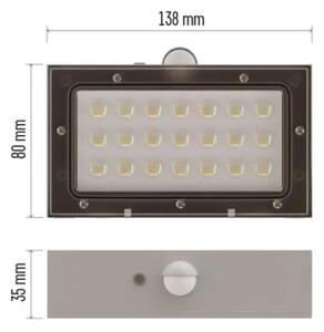 Proiector LED solar cu senzor de mișcare LED/3,7V 1200mAh 4000K IP65 alb