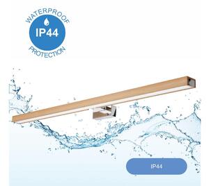 Aplică LED pentru oglindă Brilagi WOODY MIRROR LED/15W/230V IP44 stejar/crom