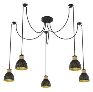 Lustră pe cablu Prezent 27525 MESCALA 5xE14/40W/230V negru păianjen