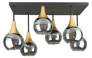 Lustră aplicată SOMA 6xE27/60W/230V negru/auriu/negru fumuriu