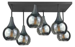 Lustră aplicată SOMA 6xE27/60W/230V negru/negru fumuriu