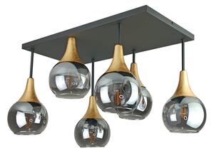 Lustră aplicată SOMA 6xE27/60W/230V negru/auriu/negru fumuriu
