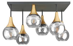 Lustră aplicată SOMA 6xE27/60W/230V negru/auriu/transparent