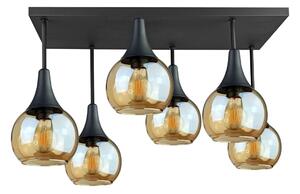 Lustră aplicată SOMA 6xE27/60W/230V negru/bej fumuriu