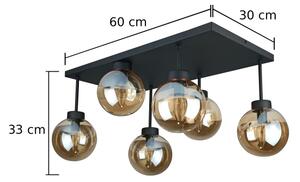 Lustră aplicată DEA 6xE14/60W/230V negru/bej fumuriu