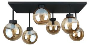 Lustră aplicată DEA 6xE14/60W/230V negru/bej fumuriu