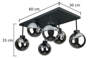 Lustră aplicată DEA 6xE14/60W/230V negru/negru fumuriu