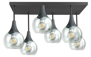 Lustră aplicată SOMA 6xE27/60W/230V negru/transparent