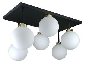 Lustră aplicată DEA 6xE14/60W/230V negru/auriu/alb