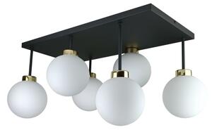 Lustră aplicată DEA 6xE14/60W/230V negru/auriu/alb