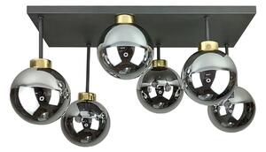 Lustră aplicată DEA 6xE14/60W/230V negru/auriu/negru fumuriu