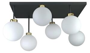 Lustră aplicată DEA 6xE14/60W/230V negru/auriu/alb