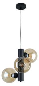 Lustră pe cablu TUBE 3xE27/60W/230V negru/bej fumuriu