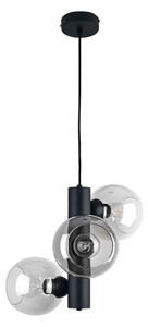 Lustră pe cablu TUBE 3xE27/60W/230V negru/transparent
