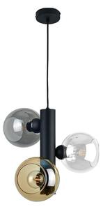 Lustră pe cablu TUBE 3xE27/60W/230V negru/bej fumuriu/transparent