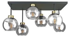 Lustră aplicată NESSA 6xE27/60W/230V negru/auriu/transparent