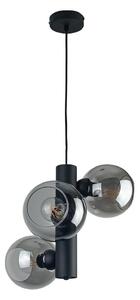 Lustră pe cablu TUBE 3xE27/60W/230V negru/transparent