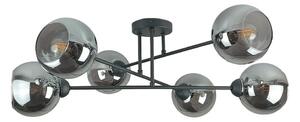Lustră pe tijă VASCO 6xE27/60W/230V negru/negru fumuriu