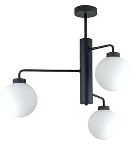 Lustră pe tijă FLEX 3xE27/60W/230V negru/alb