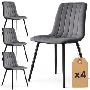 Set 4 scaune de sufragerie Lingoo (grafit închis). Promo -14%. 1152315