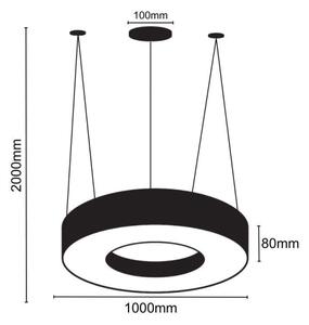 Lustră LED pe cablu LED/50W/230V 4000K d. 100 cm negru