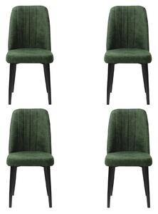 Set 4 Scaune Artemis Verde Picior Negru