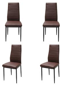 Set 4 Scaune Piele Ecologică Oscar Maro