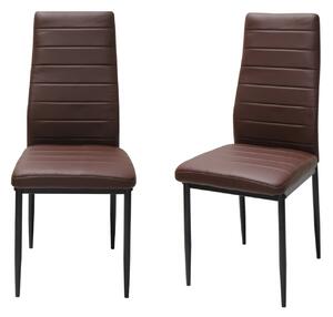 Set 2 Scaune Piele Ecologică Oscar Maro