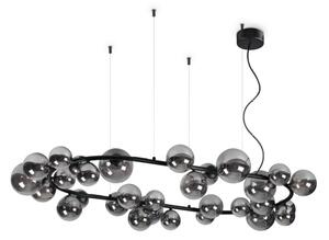 Ideal Lux - Lustră LED pe cablu PERLAGE 30xG9/3W/230V 143 cm negru/fumuriu