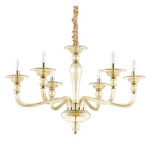 Lustră pe lanț Ideal Lux DANIELI 6xE14/40W/230V d. 85 cm alamă