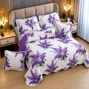 Cuvertura bumbac, 5 piese, model cu lavanda, 230x250 cm, CB428
