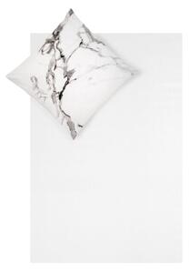 Lenjerie de pat din bumbac percale Westwing Collection Malin, 155 x 220 cm, alb-negru