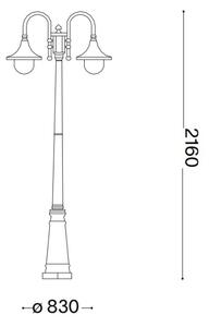 Lampă de exterior Ideal Lux CIMA 2xE27/52W/230V 216 cm IP43 maro
