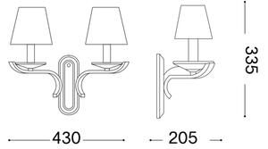 Lampă de perete Ideal Lux PEGASO 2xE14/28W/230V auriu