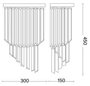 Aplică de cristal Ideal Lux CARLTON 3xE14/40W/230V crom lucios
