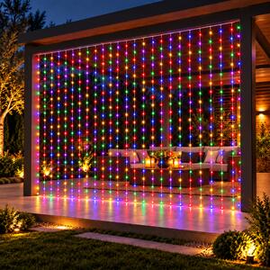 Instalatie de Craciun, perdea luminoasa 3 x 3 metri, multicolor
