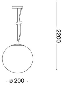 Lustră pe cablu Ideal Lux MAPA 1xE27/42W/230V d. 20 cm auriu/fumuriu
