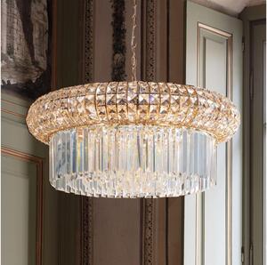 Lustră de cristal pe lanț Ideal Lux NABUCCO 16xE14/40W/230V d. 70 cm auriu