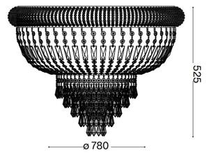 Plafonieră de cristal Ideal Lux DUBAI 24xE14/28W/230V d. 78 cm crom