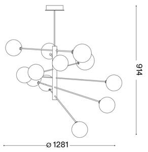 Lustră LED pe tijă Ideal Lux EQUINOXE 12xG4/2W/230V d. 128,1 cm crom/transparent
